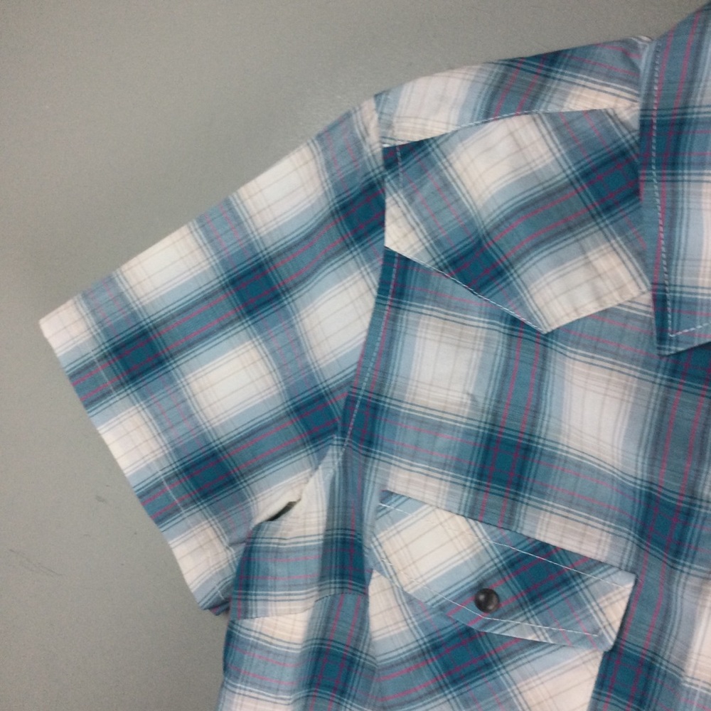 Pendleton Frontier Aqua Multi Plaid Snap Front Sh… - image 5